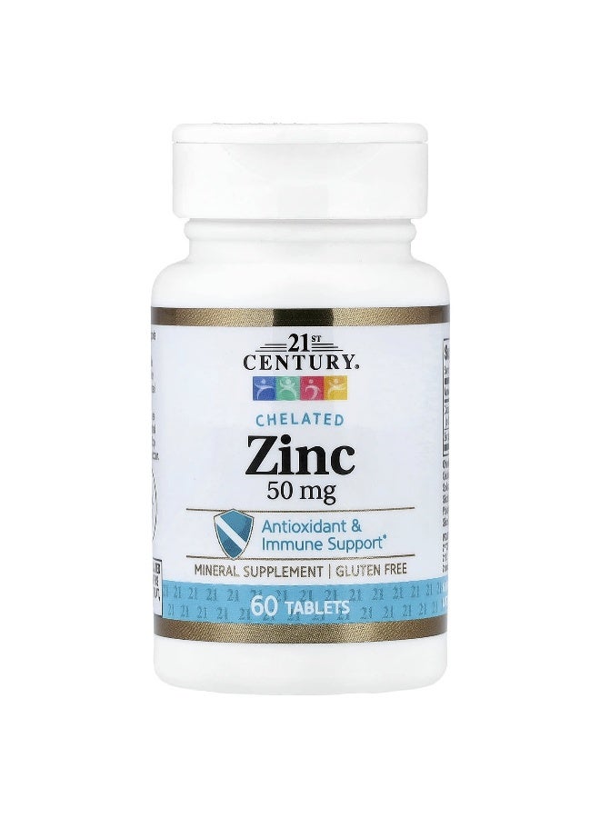 21st Century Chelated Zinc, 50 mg, 60 Tablets Packaging May Vary - Image 1